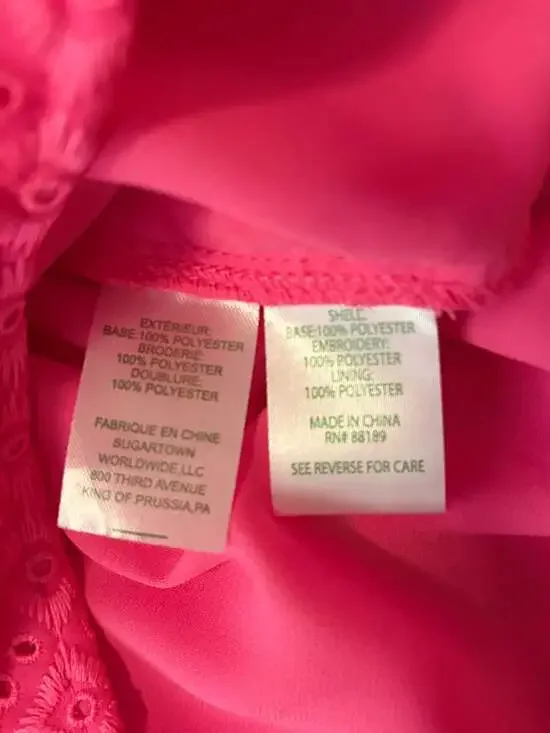 NWT Lilly Pulitzer Aisha Romper, Pink Isle Ditsy Diamond Eyelet — Size 8 - Picture 7 of 7